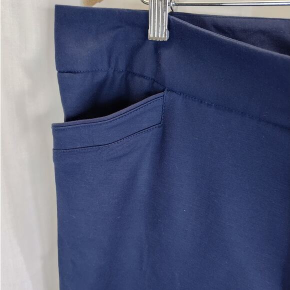 Izod Navy Slim Fit Ankle Length Pants Smoothing Panel, 12, NWT - Picture 6 of 8
